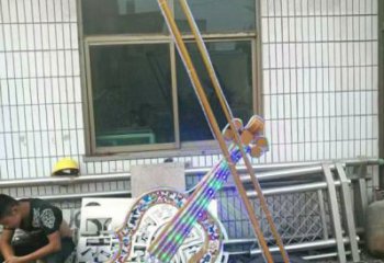 提琴雕塑供應(yīng)，地標(biāo)擺件，烤漆提琴雕塑制造
