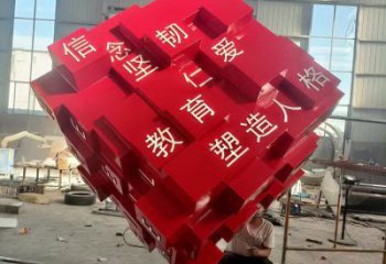 方塊雕塑供需，室外軟裝，不銹鋼方塊雕塑指用