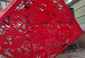 立方體雕塑提供，白鋼構(gòu)件，鏤空立方體雕塑生產(chǎn)廠家