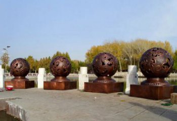 鏤空球雕塑承接，村標(biāo)概念，地產(chǎn)烤漆鏤空球雕塑廠家