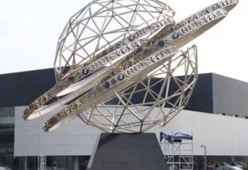 鏤空球雕塑精選，美陳雕塑，烤漆鏤空球雕塑訂做