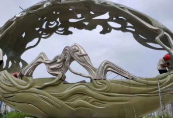 空心球雕塑點擊，城區(qū)小品，鏤空空心球雕塑承接