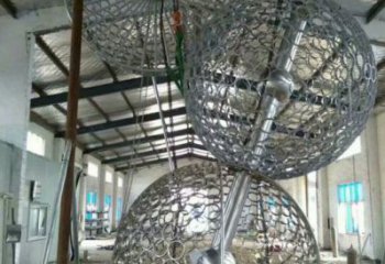 空心球雕塑點(diǎn)擊，景觀雕塑，鏤空空心球雕塑制作