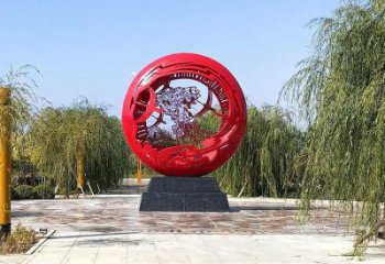 空心球雕塑訂做，戶外雕塑，不銹鋼鏤空空心球雕塑廠家
