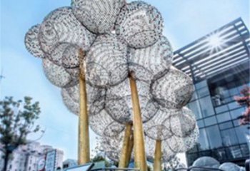 空心球雕塑訂做，多彩藝術(shù)，鏤空空心球雕塑制造