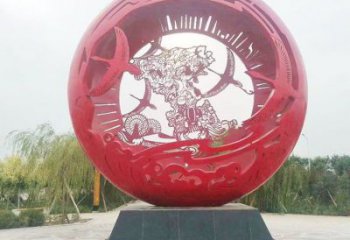 空心球雕塑定制，市標雕塑，鏤空空心球雕塑定做廠家
