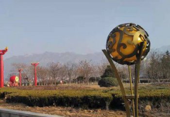 空心球雕塑生產(chǎn)商，動態(tài)雕塑，鏤空空心球雕塑定制
