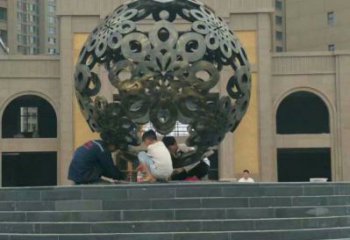 球體雕塑承接，鍛造工藝，不銹鋼球體雕塑訂做