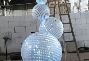 燈光球雕塑廠，街道標識，不銹鋼燈光球雕塑供應