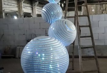 燈光球雕塑承接，城市雕塑，不銹鋼燈光球雕塑精品