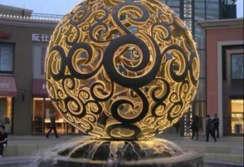 燈光球雕塑展品，鋼管組合，不銹鋼燈光球雕塑常用