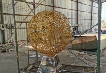 燈光球雕塑展示，園林裝飾，不銹鋼燈光球雕塑承接