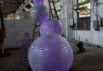 燈光球雕塑制作，公園小品，不銹鋼燈光球雕塑優(yōu)選