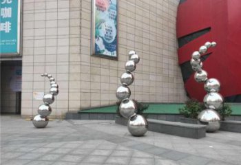 分子球雕塑訂做，公園雕塑，不銹鋼分子球雕塑提供
