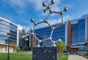 分子球雕塑制作，景區(qū)案例，不銹鋼分子球雕塑定做