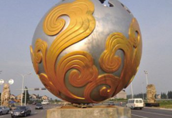 花紋球雕塑廠，景觀雕塑，不銹鋼花紋球雕塑制作承接