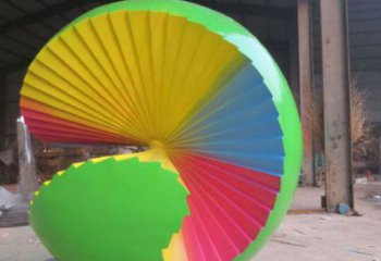 花紋球雕塑廠家，彩鋼制作，大型不銹鋼花紋球雕塑定做