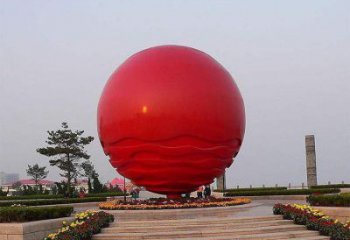 繡球雕塑供求，村標(biāo)概念，烤漆繡球雕塑通用