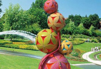 繡球雕塑服務(wù)商，公園小品，地產(chǎn)不銹鋼繡球雕塑廠家