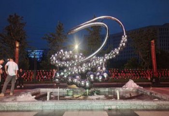 原子球雕塑選用，彩鋼制作，不銹鋼原子球雕塑制造商