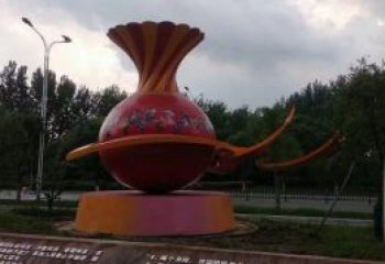 廣場花瓶雕塑訂做，城市雕塑，玻璃鋼花瓶雕塑工程