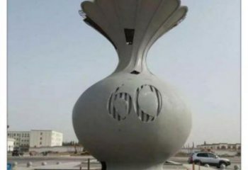 花瓶雕塑定做，城區(qū)小品，裝飾玻璃鋼花瓶雕塑定價
