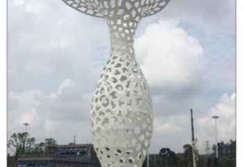花瓶雕塑制作，城市裝飾，不銹鋼鏤空花瓶雕塑標準
