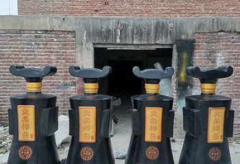 制造酒瓶雕塑供需，鋼管組合，玻璃鋼酒瓶雕塑工程