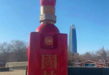 洋酒瓶雕塑精品，標(biāo)識(shí)雕塑，玻璃鋼洋酒瓶雕塑供給