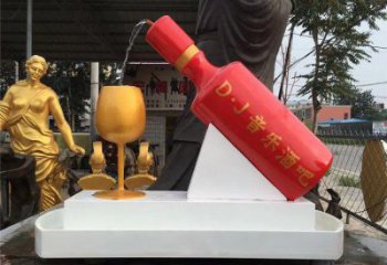 酒瓶雕塑專供，美陳雕塑，景觀流水酒瓶雕塑預(yù)定
