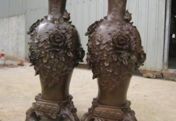 銅花瓶雕塑供應(yīng)，城市裝飾，彩色銅花瓶雕塑優(yōu)選