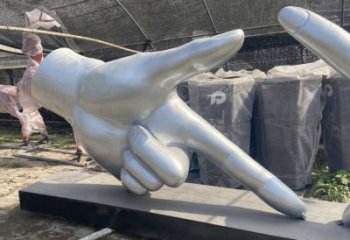 剪刀手雕塑訂做，校園雕塑，不銹鋼剪刀手雕塑廠家