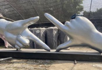 剪刀手雕塑供求，美陳雕塑，不銹鋼剪刀手雕塑制造