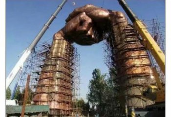 拳頭雕塑供需，室外軟裝，金屬不銹鋼拳頭雕塑制作