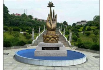 手拈花雕塑生產，城市裝飾，不銹鋼手拈花雕塑選定