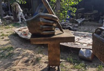 手握鋼筆雕塑供需，多彩藝術(shù)，仿銅手握鋼筆雕塑制造商