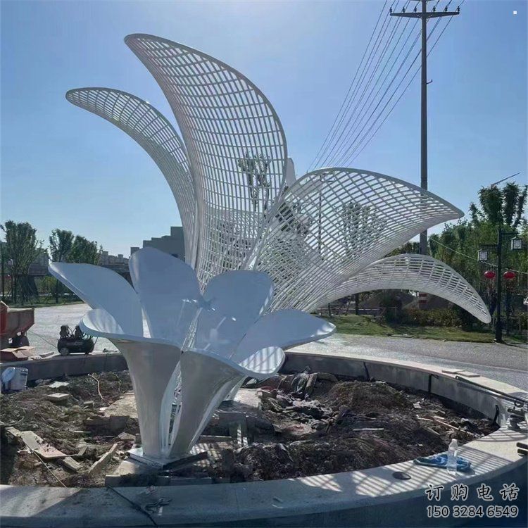 芭蕉葉雕塑供應(yīng)，地標(biāo)擺件，不銹鋼芭蕉葉雕塑制造