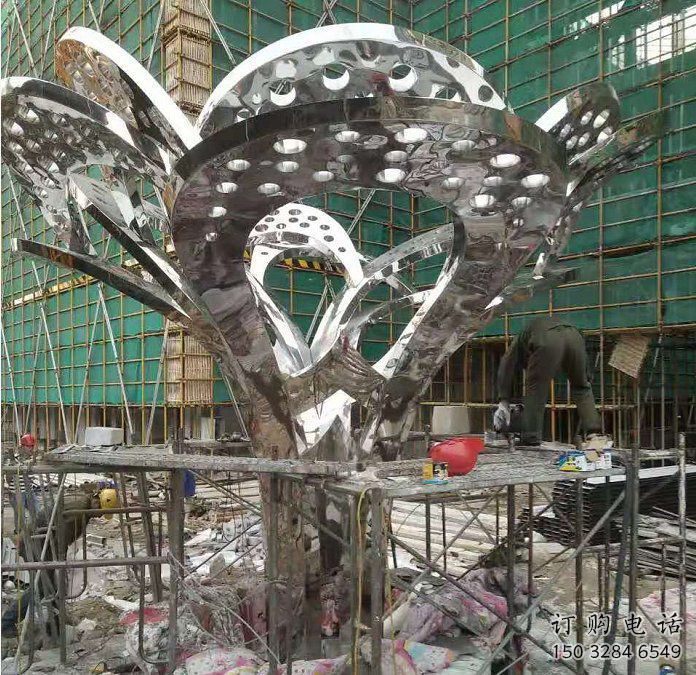 鏡面樹葉雕塑展品，花園小品，鏡面不銹鋼樹葉雕塑優(yōu)選