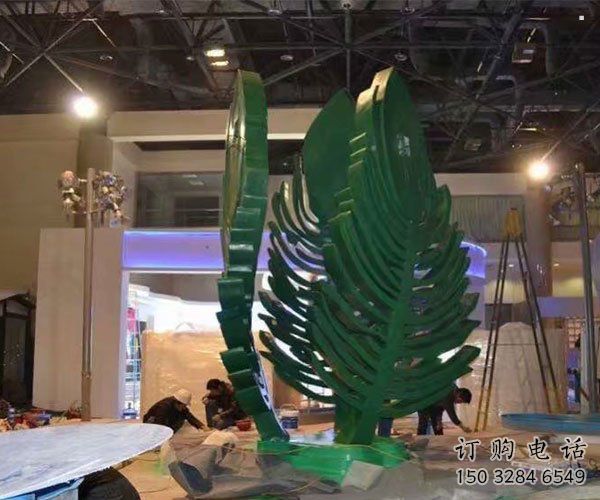 樹葉雕塑定制，城市裝飾，鐵藝樹葉雕塑廠家承接