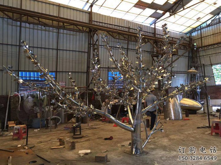 楓樹雕塑精選，美陳雕塑，不銹鋼楓樹雕塑制作