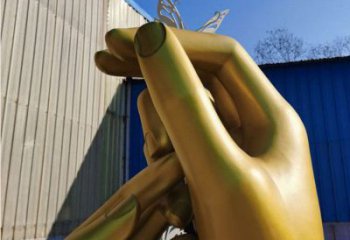握手雕塑精選，街景小品，不銹鋼握手雕塑指用廠家