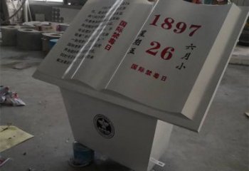 現(xiàn)代書籍雕塑承接，歐式風(fēng)格，校園玻璃鋼書籍雕塑制作