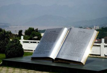 書本雕塑通用，花園小品，廣場不銹鋼書本雕塑制作