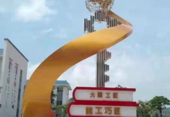 疊書雕塑廠家，彩鋼制作，景觀不銹鋼疊書雕塑優(yōu)價
