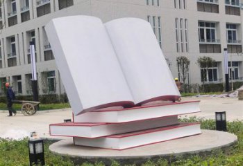 疊書雕塑觀賞型，公園小品，不銹鋼疊書雕塑常用