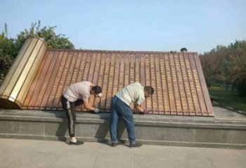 書卷雕塑，仿古景觀雕塑，仿古擺件