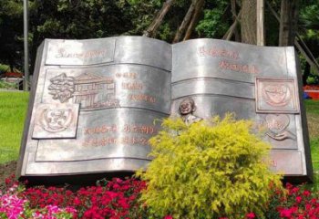 銅書本雕塑選用，景區(qū)案例，銅書本雕塑廠家通用
