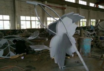 楓葉雕塑承接，鍛造工藝，不銹鋼楓葉雕塑訂做