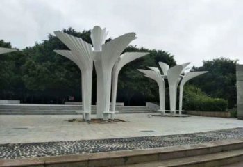遮陽樹雕塑展品，室外軟裝，不銹鋼遮陽樹雕塑訂做