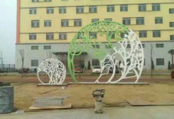 鏤空樹雕塑預(yù)定，城區(qū)小品，鏤空剪紙樹雕塑制造商
